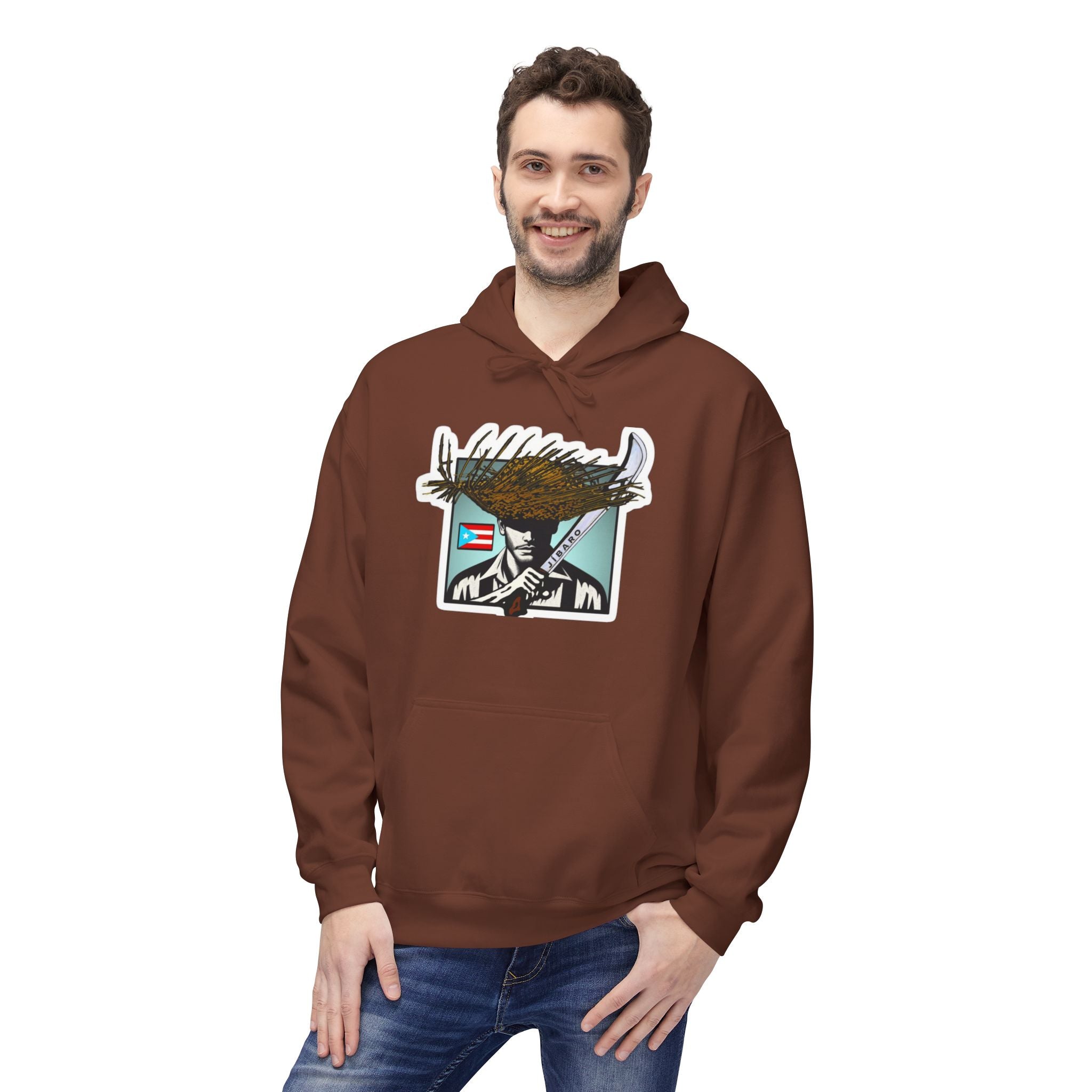 Gíbaro Hoodie  Puerto Rican Pride Pullover with Flag Machete Design