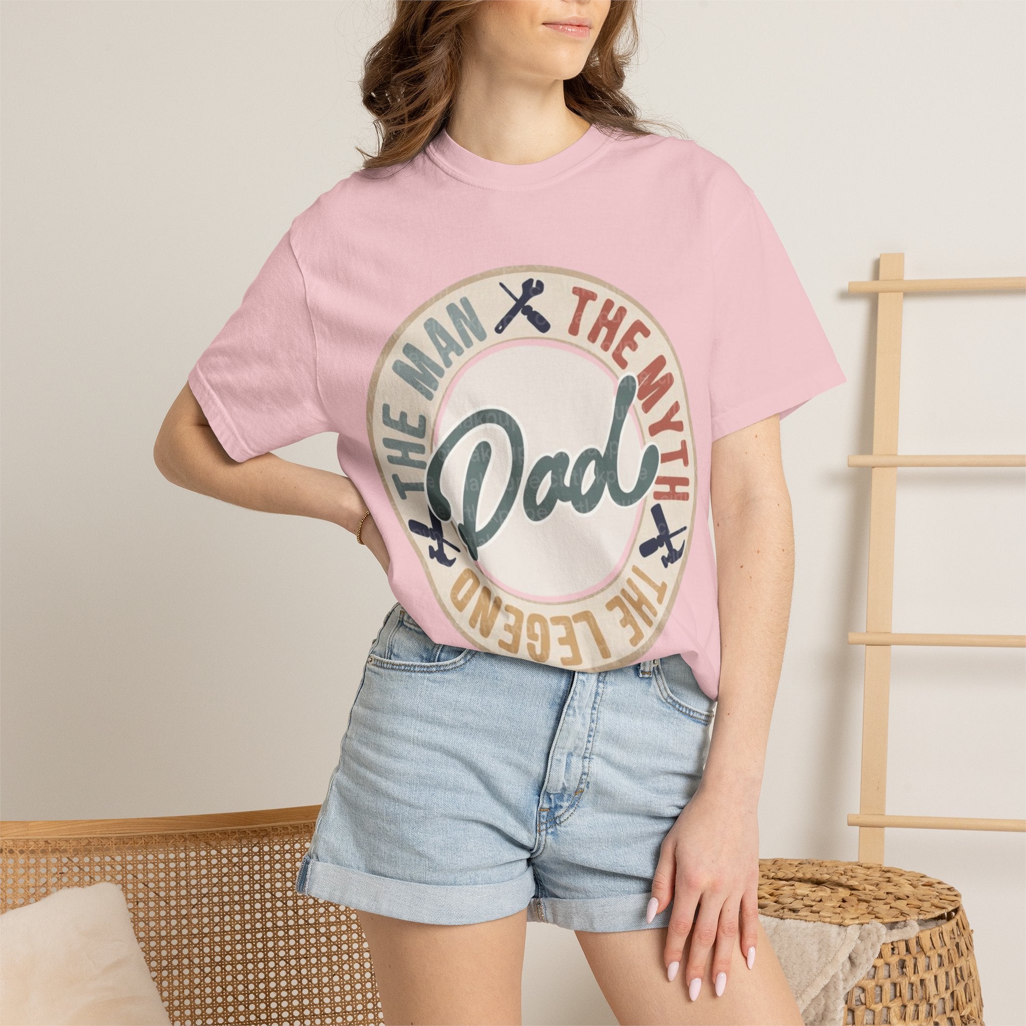 Dad Retro Badge T-Shirt — “Dad: The Man, The Myth, The Legend” Father’s Day Tee