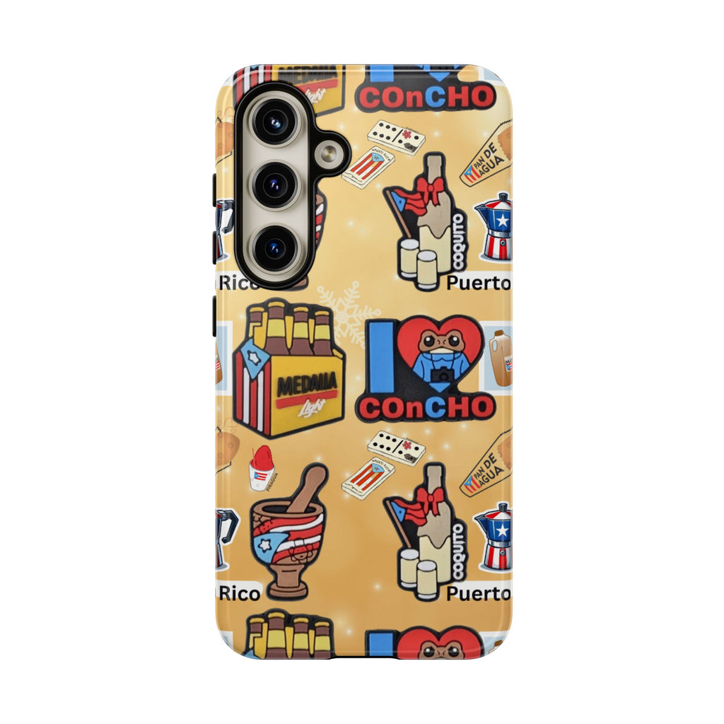 Puerto Rico Sticker Collage Tough Case  ‘I  Concho’ Pattern Phone Case