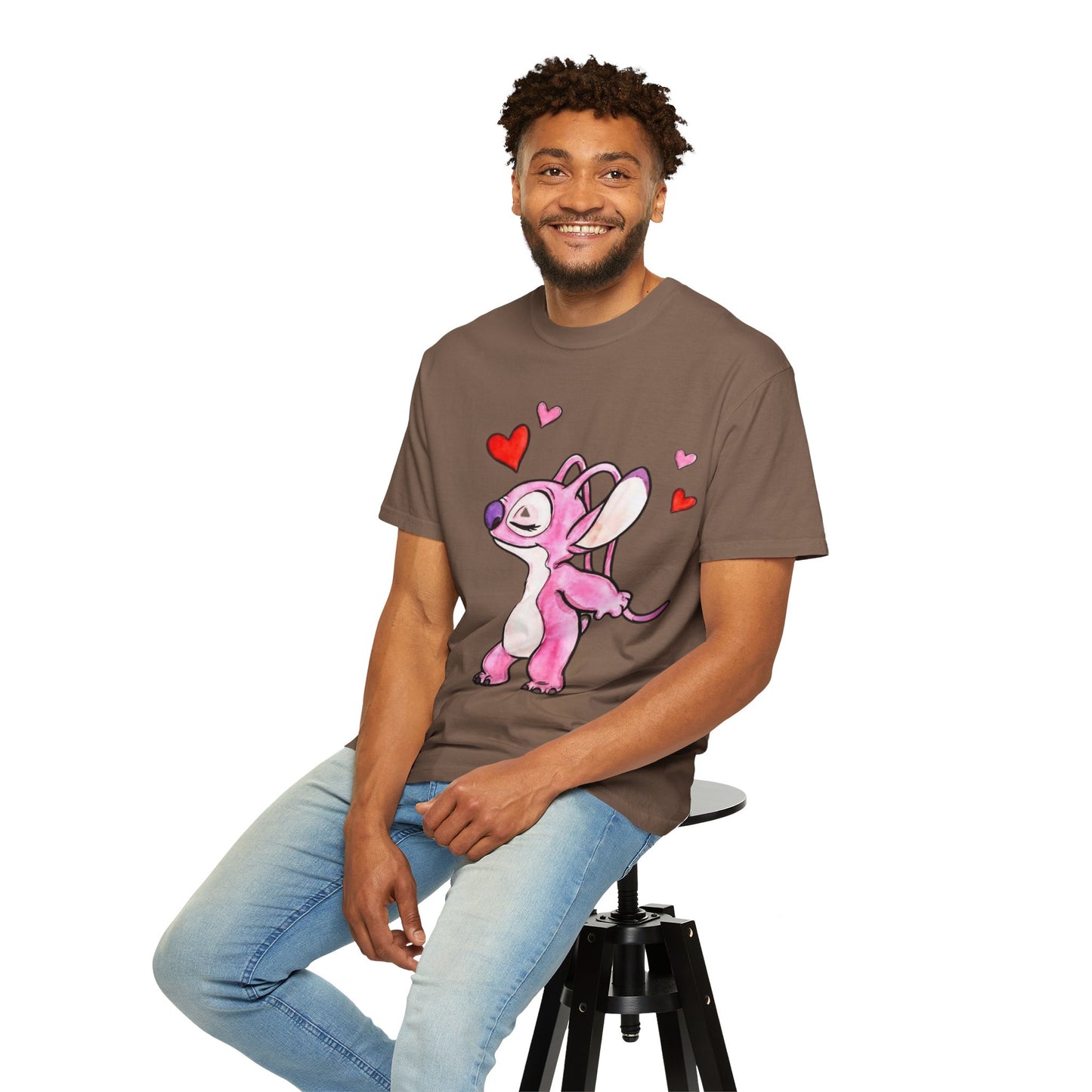T-Shirt — Cute Pink Cartoon Creature with Hearts | Valentine’s Gift Tee