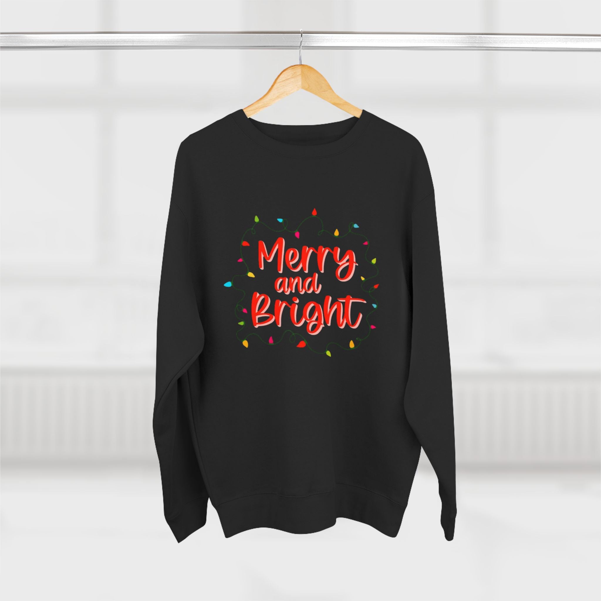 Christmas T-Shirts & Sweatshirts | Holiday Graphic Tees & Cozy Festive Wear Merry and Bright Crewneck Sweatshirt