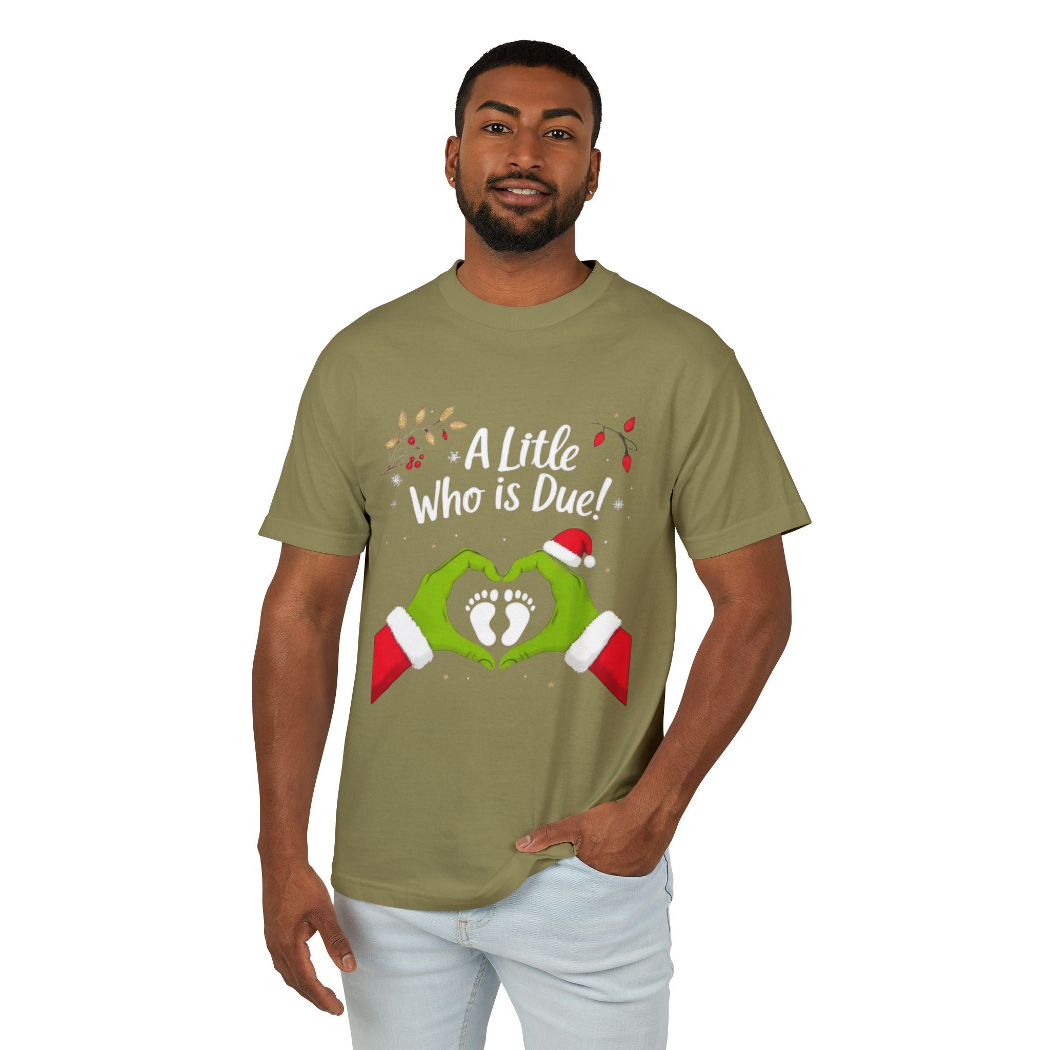 Pregnancy Announcement Tee  "A Little Who is Due" Holiday Baby Reveal T-Shirt Little One on the Way