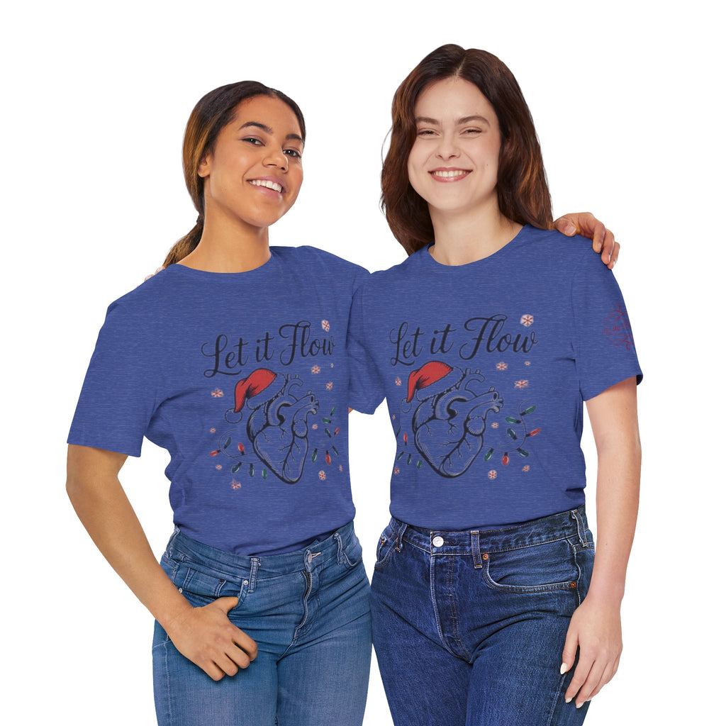 Let It Flow Heart Tee  Christmas Anatomical Heart Shirt