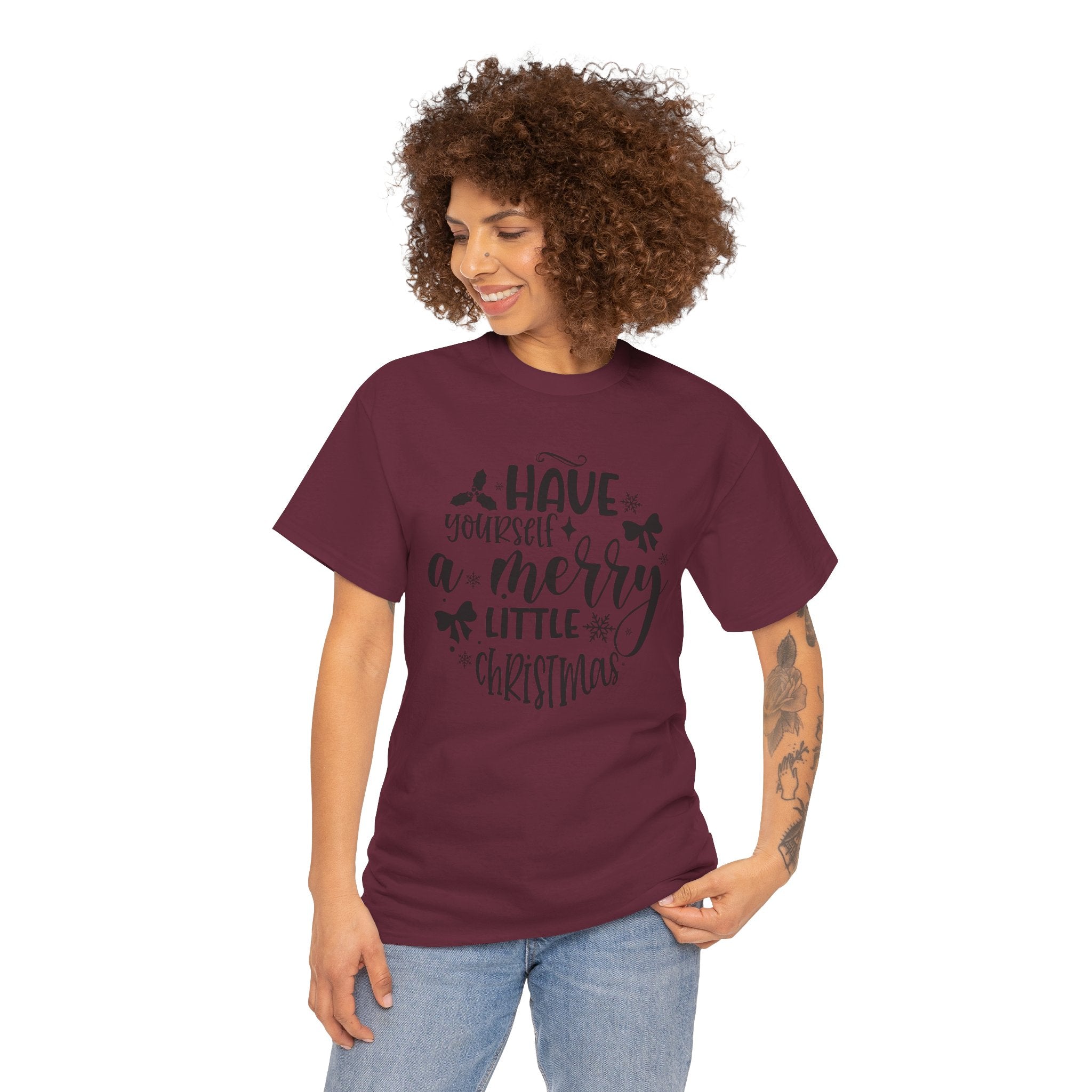 Merry Christmas Cotton Tee Holiday Graphic Tees & Cozy Festive Wear