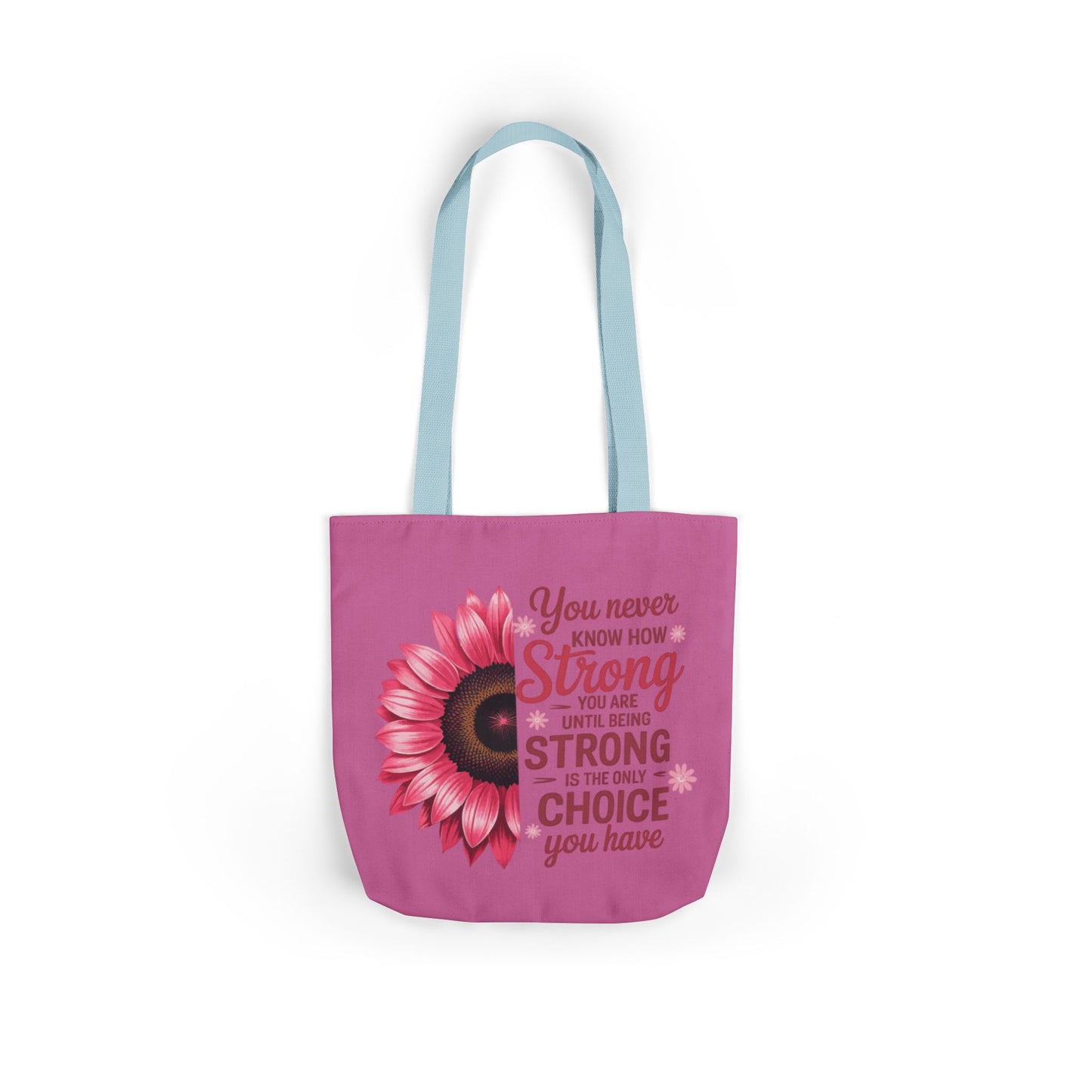 Cancer Survivor Hope Collection Inspirational Canvas Tote Bag with Floral Design
