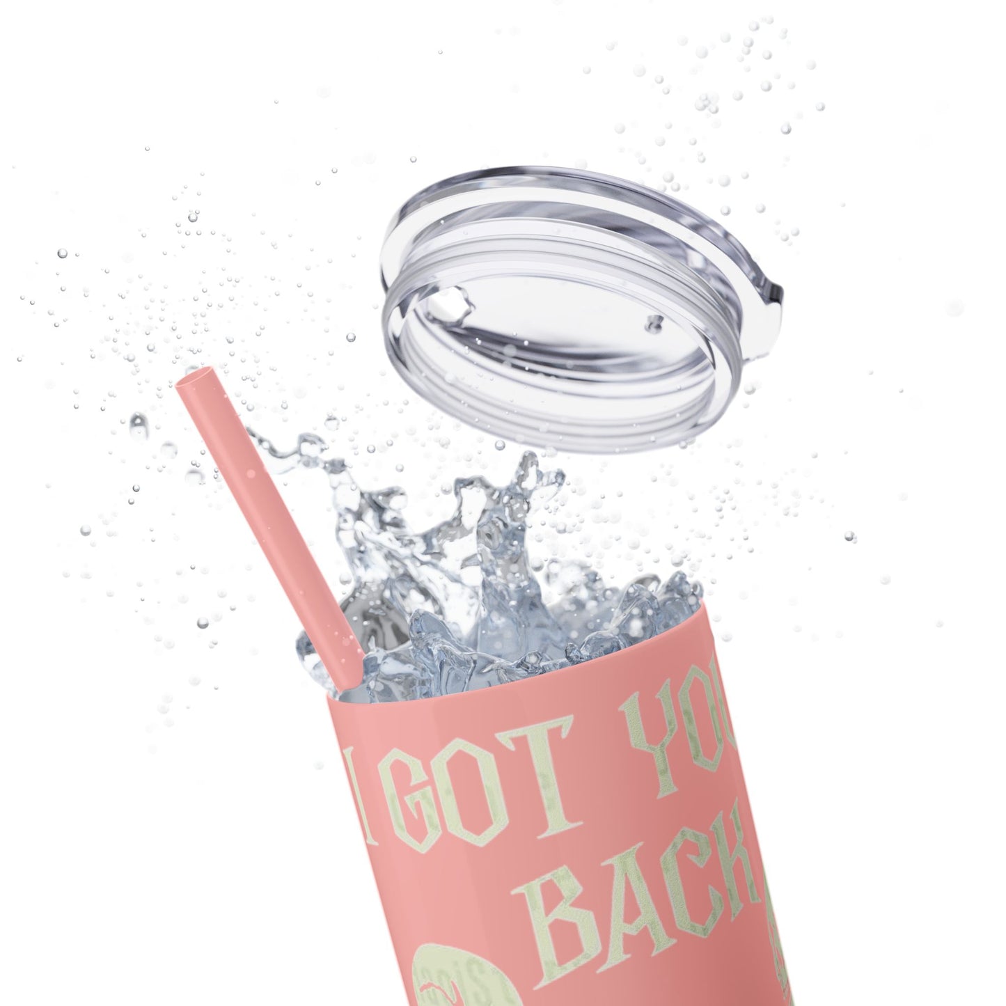 Halloween Skeleton-Themed Tumbler, Got Your Back Drinkware, I Got Your Back Skinny Tumbler, Cute Gifts for Halloween, Fun Vibes for Parties