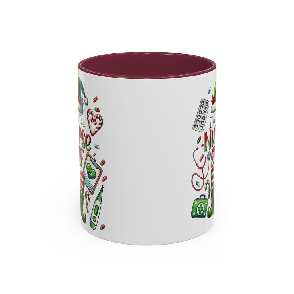 Nurse Elf Coffee Mug — Christmas Medical Holiday Gift (11oz & 15oz) Medical Christmas Mug