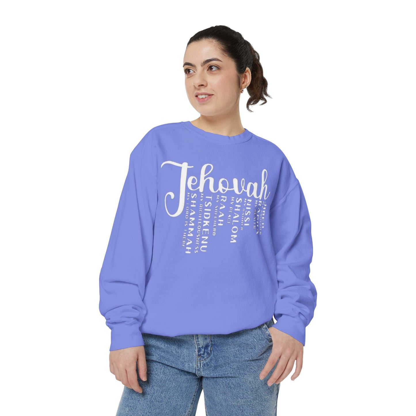 Jehovah Names Sweatshirt  Christian Faith Scriptural Names Pullover