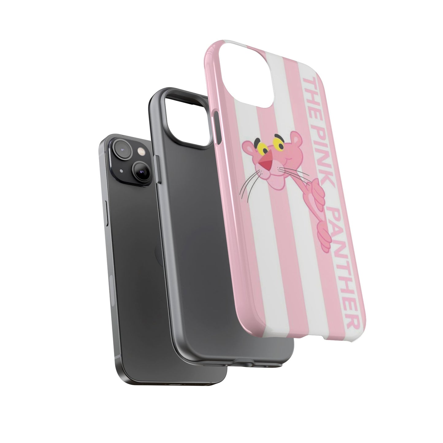 Pink Panther Tough Case Retro Striped Phone Case with "The Pink Panther" Design