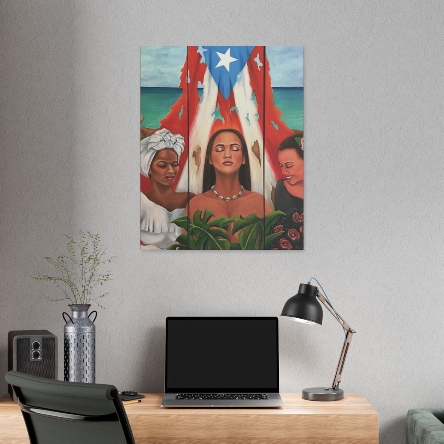 Capturing the Heart and Soul of Puerto Rican Art, Ethnic Canvas Print, Gift for Art Lovers, Beach-Themed Artwork