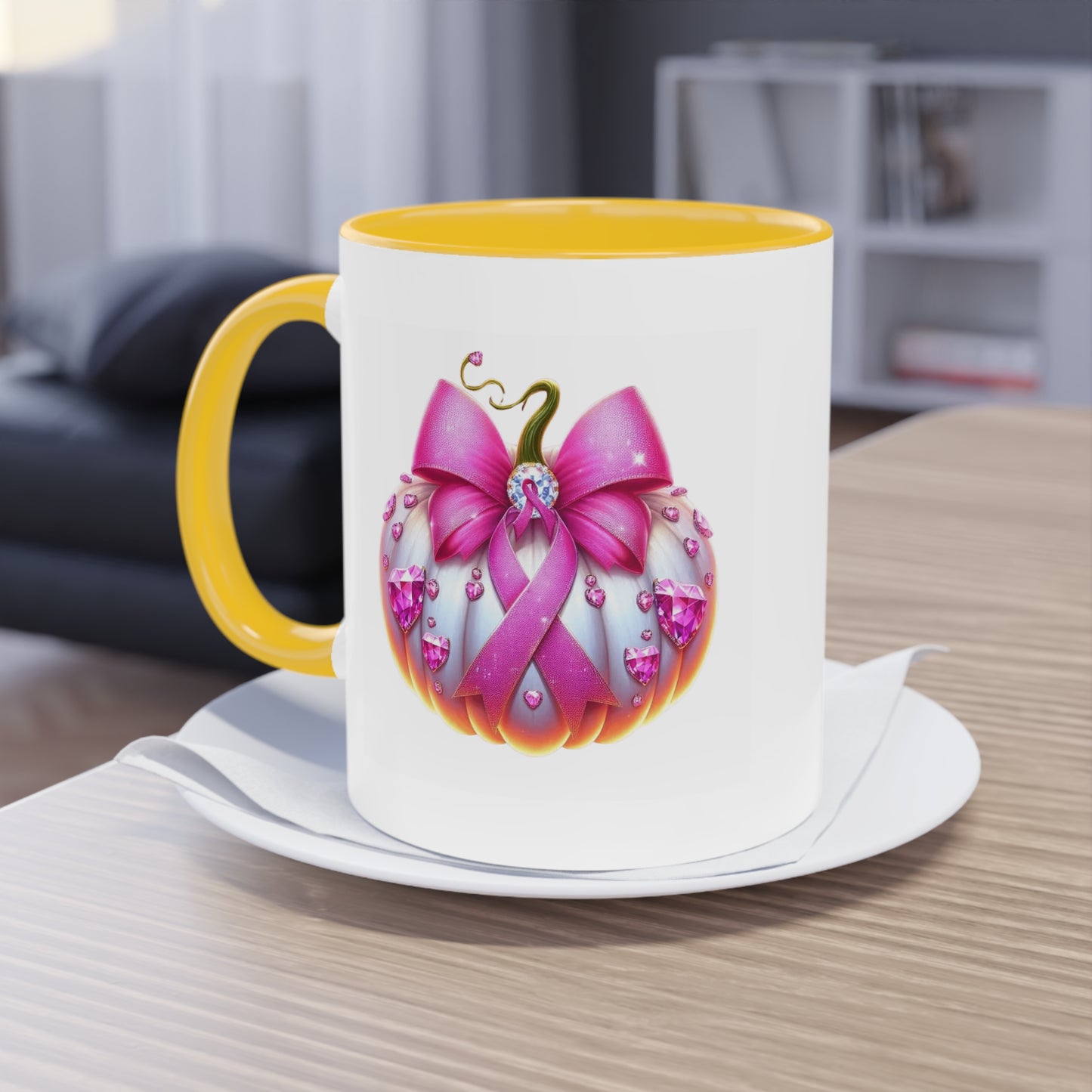 Vibrant Two-Tone Coffee Mug with Floral Design - Perfect Gift for Nature Lovers