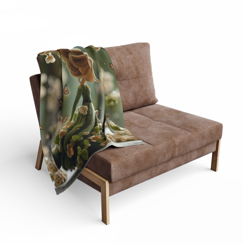 Floral Fairy Fleece Blanket — Cozy Spring Blossom Throw for Kids & Adults