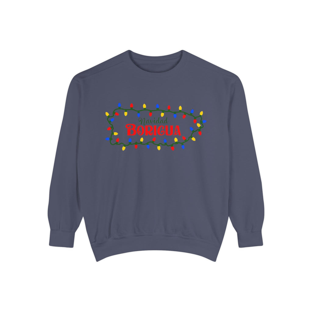 Navidad Boricua Sweatshirt — Puerto Rican Holiday Sweater with Christmas Lights