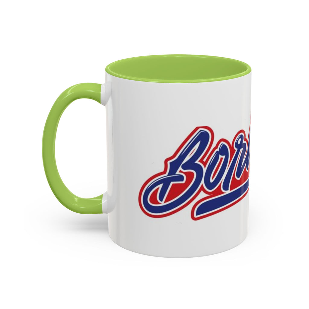 Puerto Rico Script Accent Coffee Mug — Retro Red & Blue 'Boricua' Design (11/15oz)