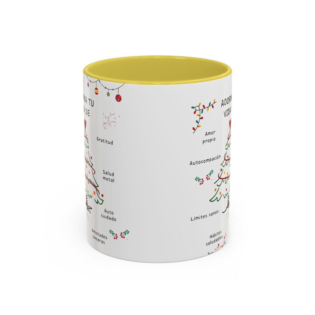 Mug — 'Adorna Tu Vida' Christmas Tree Spanish Holiday Coffee Mug (11oz/15oz)
