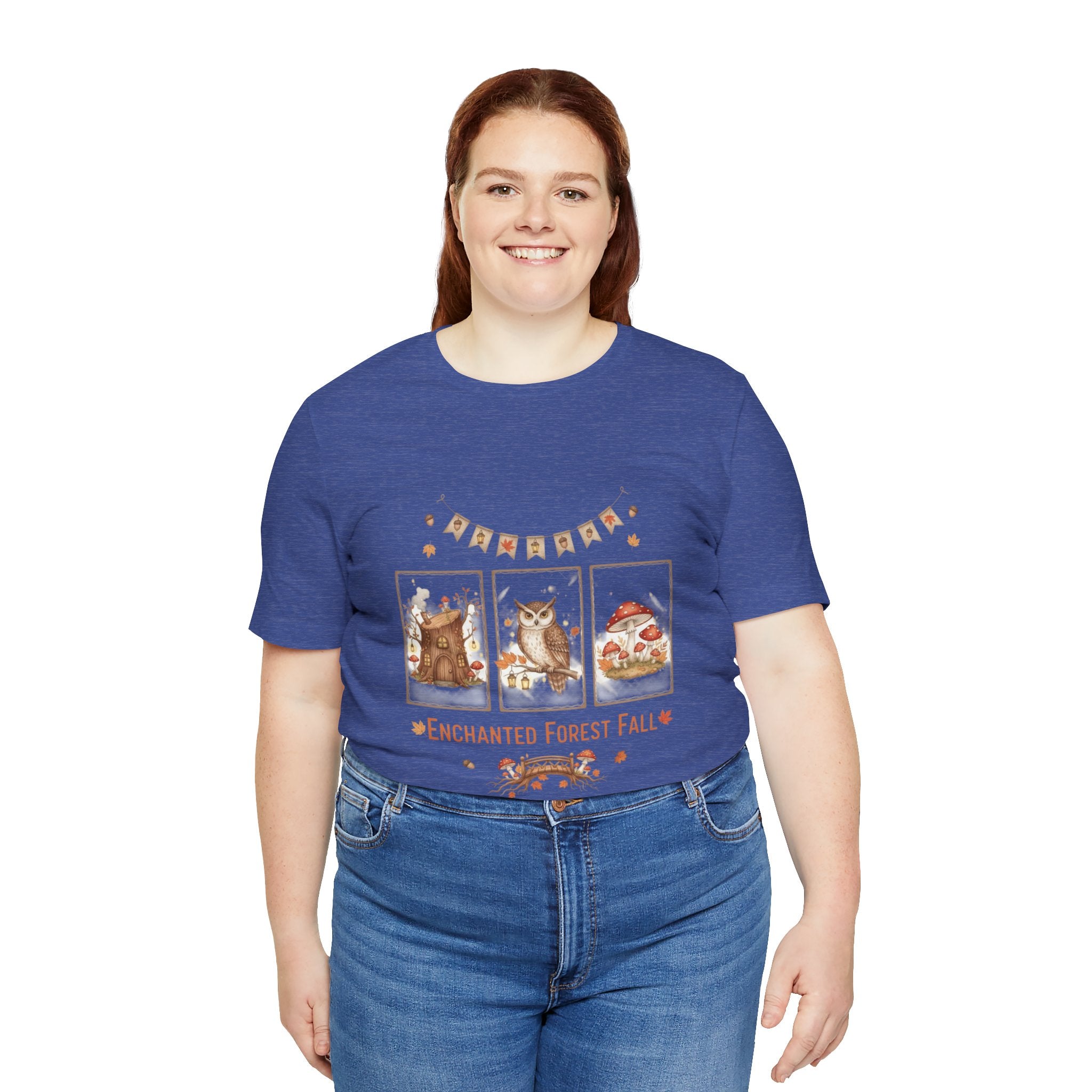 Enchanted Forest Fall Tee, Cute Owl Shirt, Autumn Graphic Tee, Nature Lover Gift, Cozy Fall Apparel, Wildlife T-Shirt, Unisex Fall Top