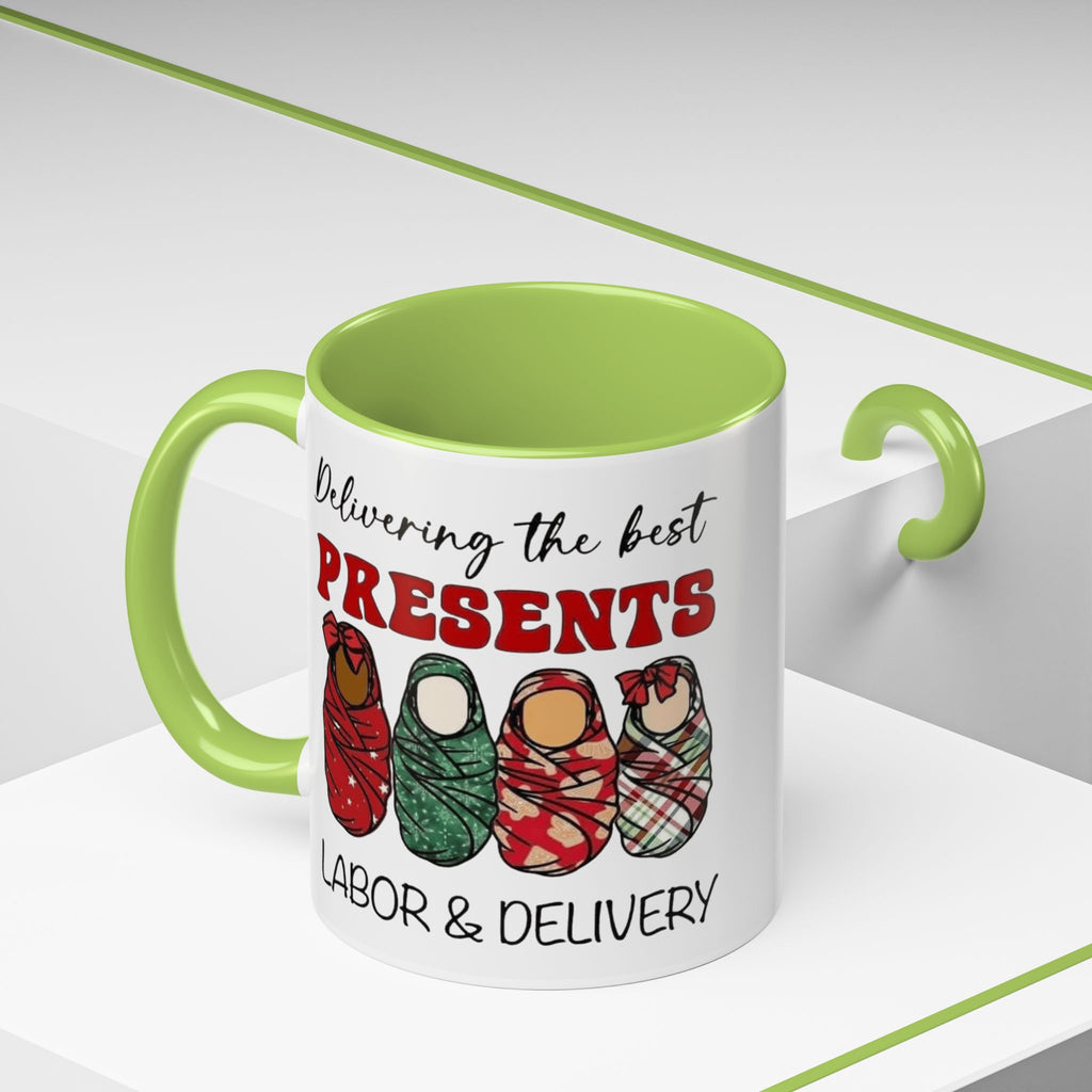 Christmas Presents Delivery Coffee Mug — "Delivering the Best Presents" Accent Mug Medical Christmas Mug,