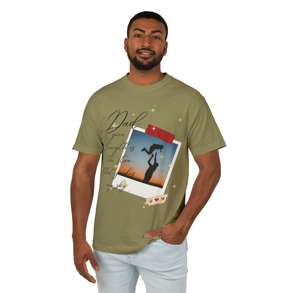Dad & Daughter Sunset Photo Tee — "Dad, you're stronger than the storm"