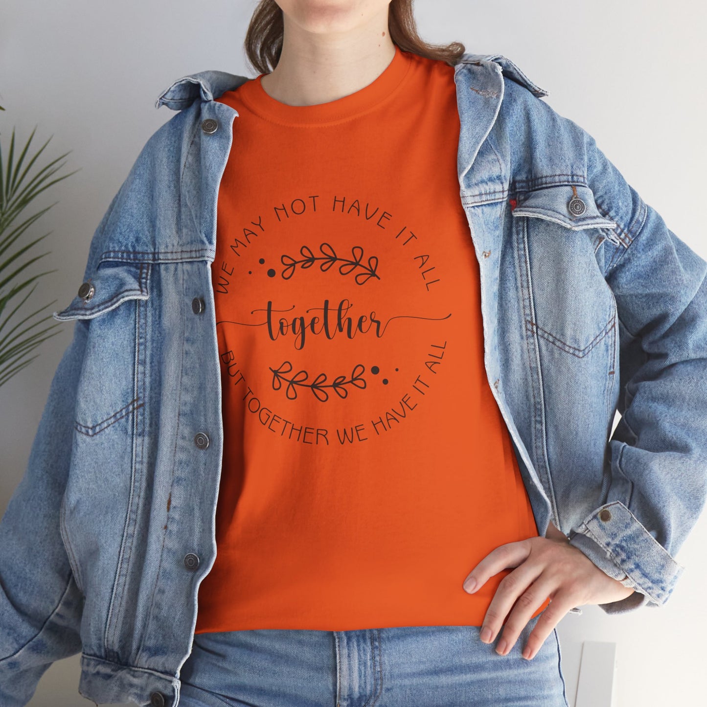 Together Floral Circle Tee  "Together" Inspirational Family Unity Shirt
