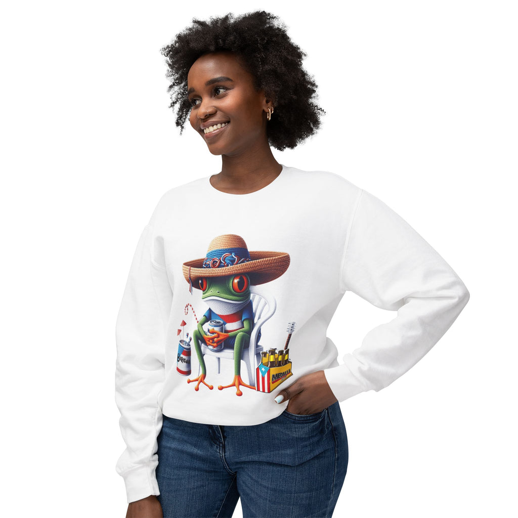 Coqui in Sombrero Crewneck Sweatshirt Puerto Rico’s Navidades