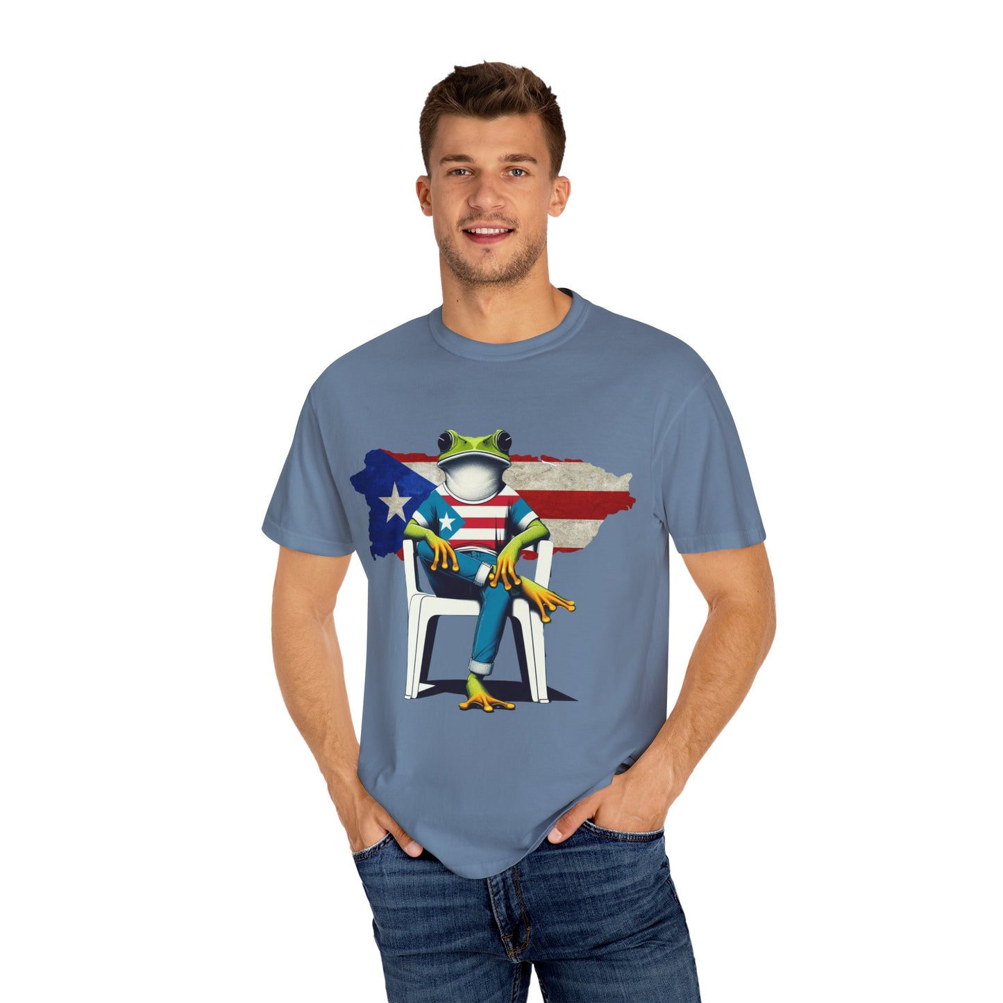 Patriotic Puerto Rican Shirt Patriotic Frog T-shirt, Humor Shirt, Gift for Nature Lovers, Summer BBQ Outfit