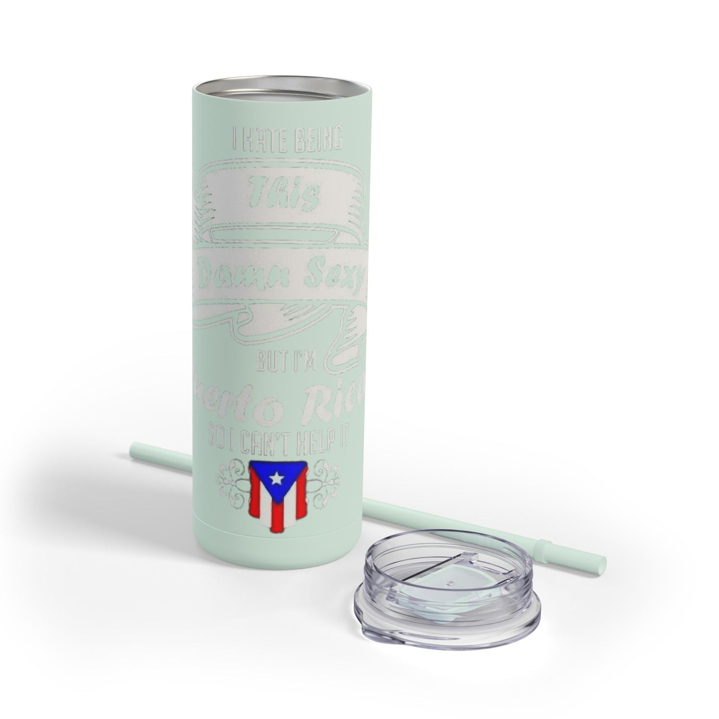 Puerto Rican Pride Skinny Matte Tumbler, 20oz | Perfect Gift for Afro-Latinx, Birthday, BBQ, Celebration, Fun Drinkware