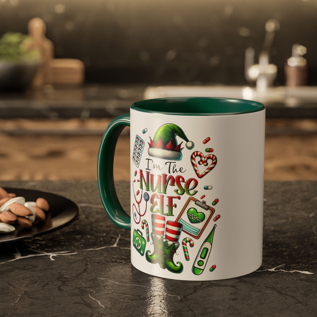 Nurse Elf Coffee Mug — Christmas Medical Holiday Gift (11oz & 15oz) Medical Christmas Mug