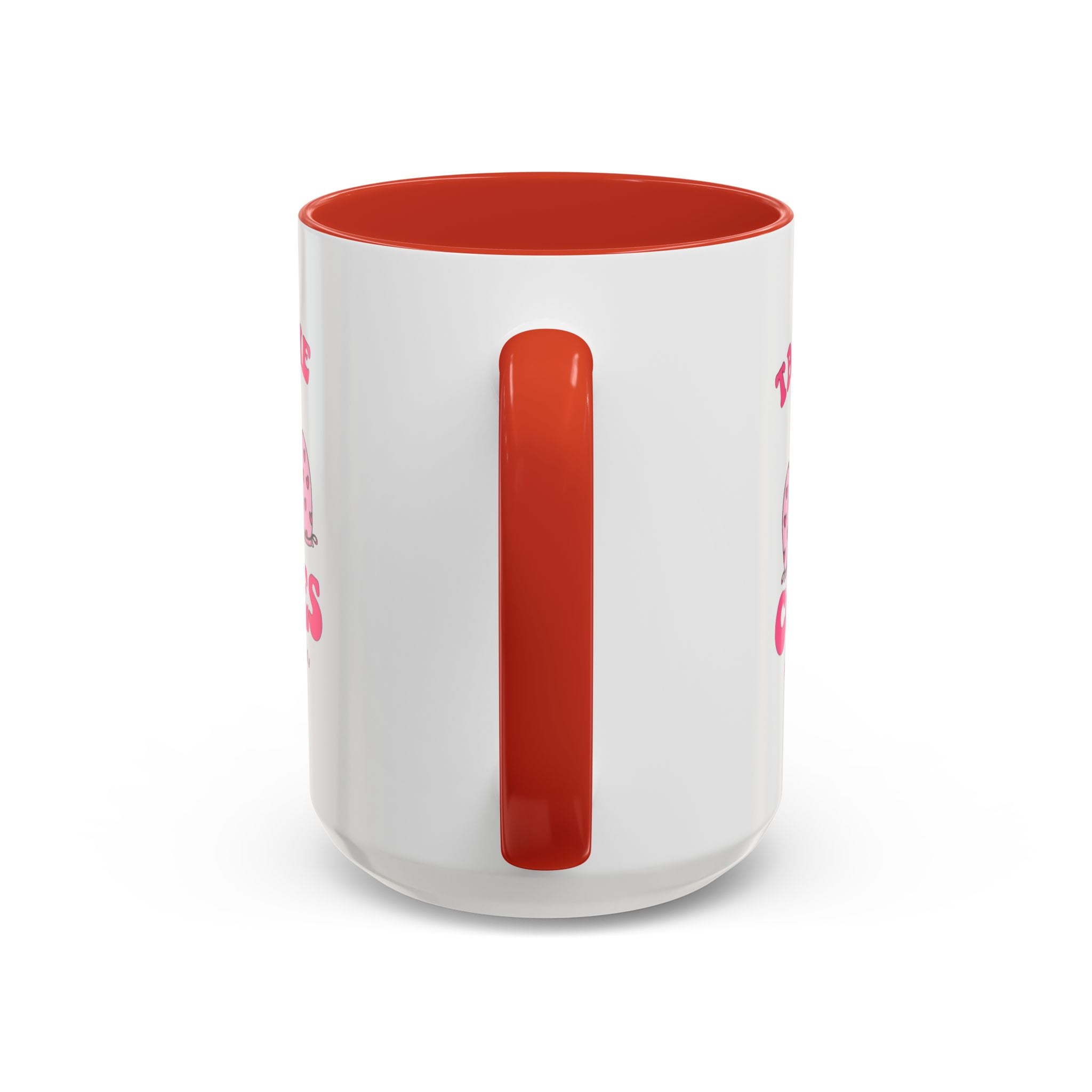 Accent Coffee Mug — "Taking the Cookies" Cute Pink Baking Design Coffee Cup for Fun Celebrations