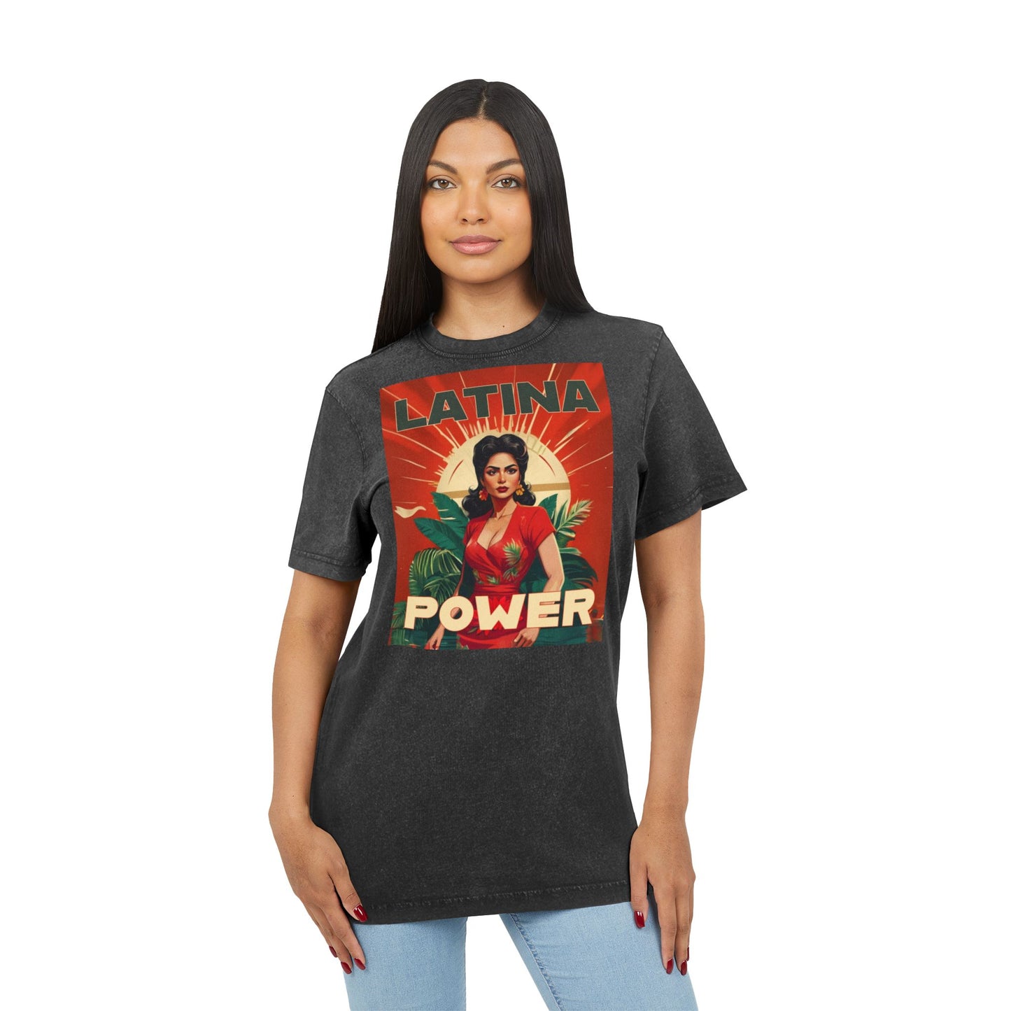 Latina Power Acid Washed Tee | Vintage Inspired Graphic Tee, Women's Empowerment Shirt, Legalize It Fashion, Gift for Her