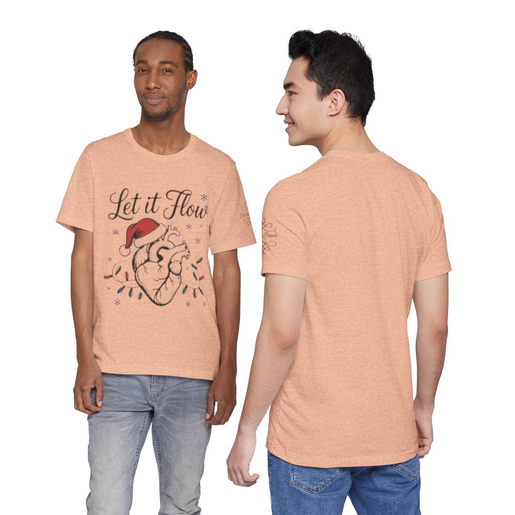 Let It Flow Heart Tee  Christmas Anatomical Heart Shirt