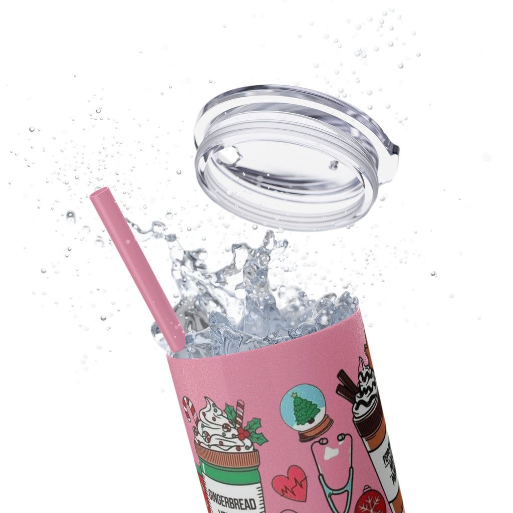 Emergency Department Nurse Christmas Skinny Tumbler - 20oz Holiday Medical Travel Cup with Straw Medical Christmas Mug