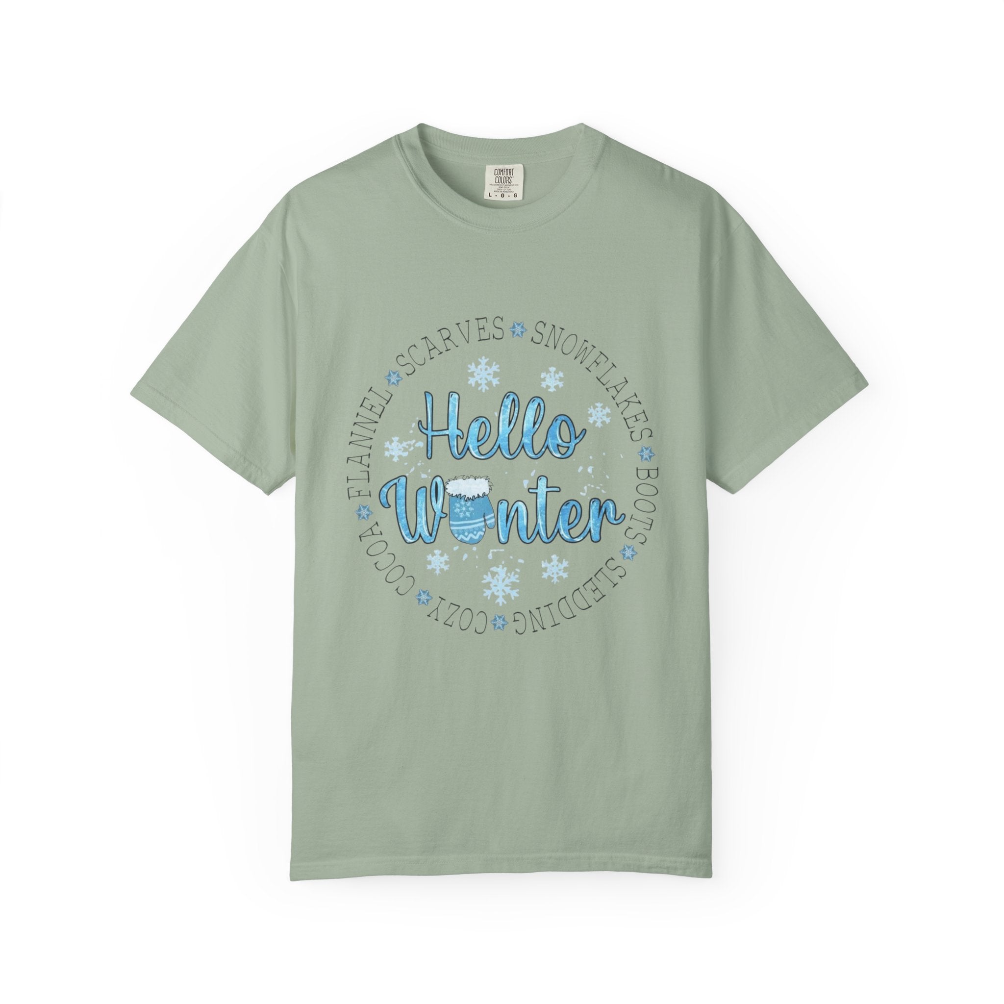 Hello Winter T‑Shirt  Cozy Snowflake Holiday Tee Christmas T-Shirts and Sweatshirts Collection