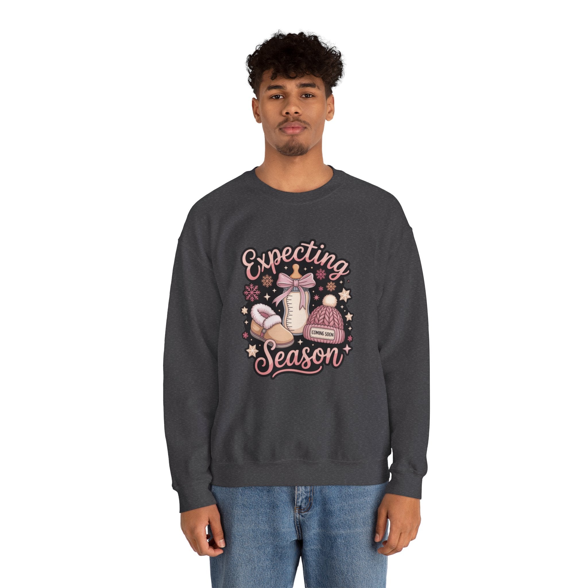 Expecting Season Sweatshirt  Cute Pregnancy Announcement Pullover Cartoon Christmas T-shirts and Sweaters