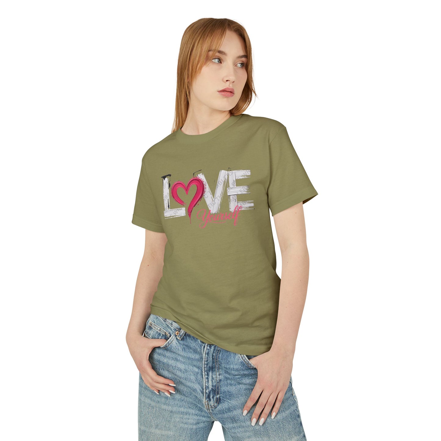 Love Yourself Graphic Tee  Heart Typography Self-Love Shirt