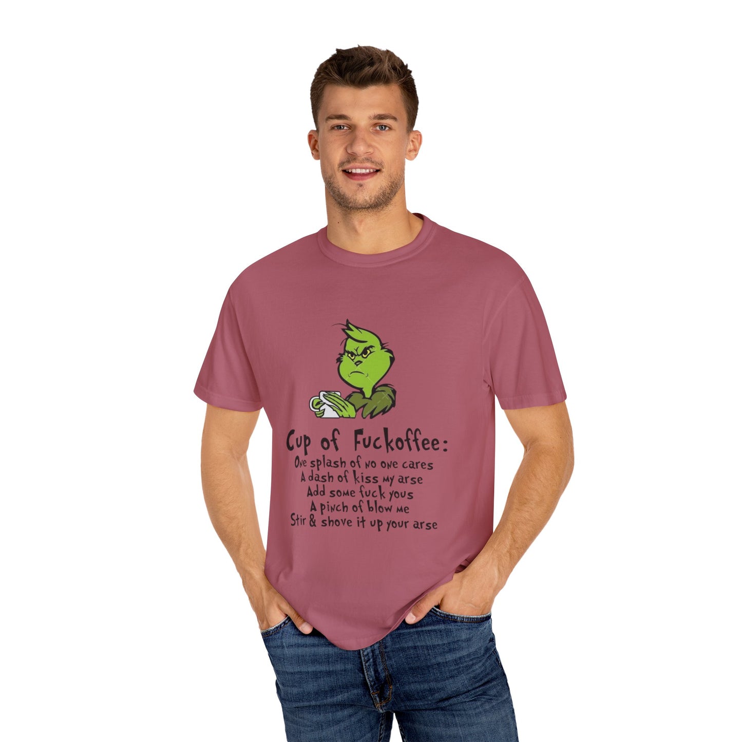 Holiday Graphic Tees  Cozy Festive Wear Funny Grinch-Inspired Unisex T-Shirt Cup of Fuckoffee