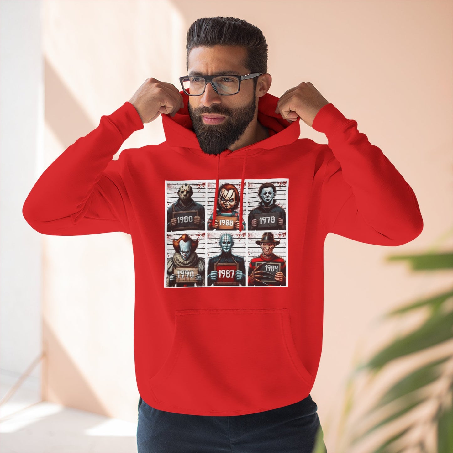 Spooky Vibes Only Halloween Sweater Retro Horror Movie Three-Panel Fleece Hoodie, Halloween Gift, Cozy Sweatshirt, Movie Lover Apparel, Vintage Movie Merchandise