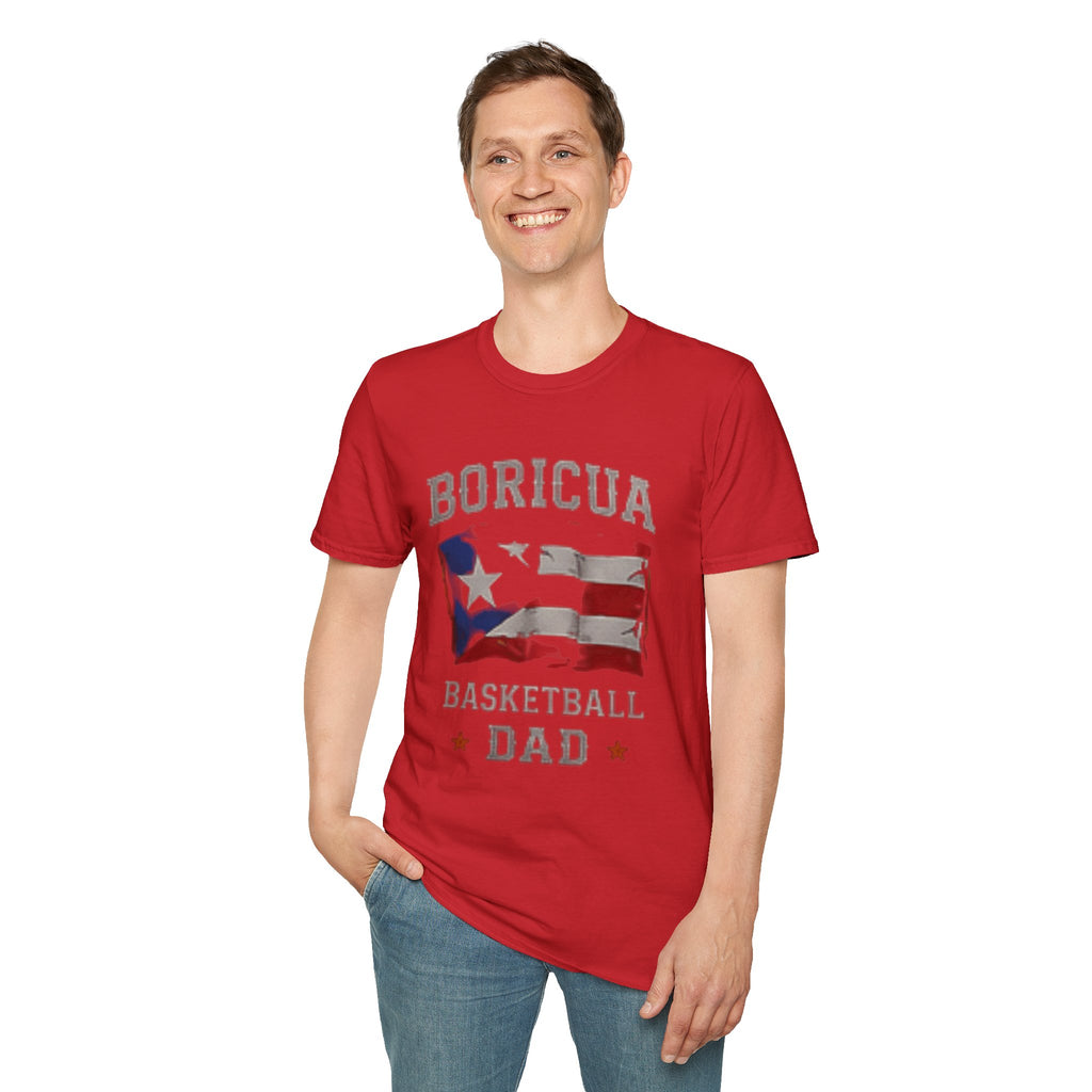 Boricua Basketball Dad T-Shirt — Puerto Rican Flag Pride Tee