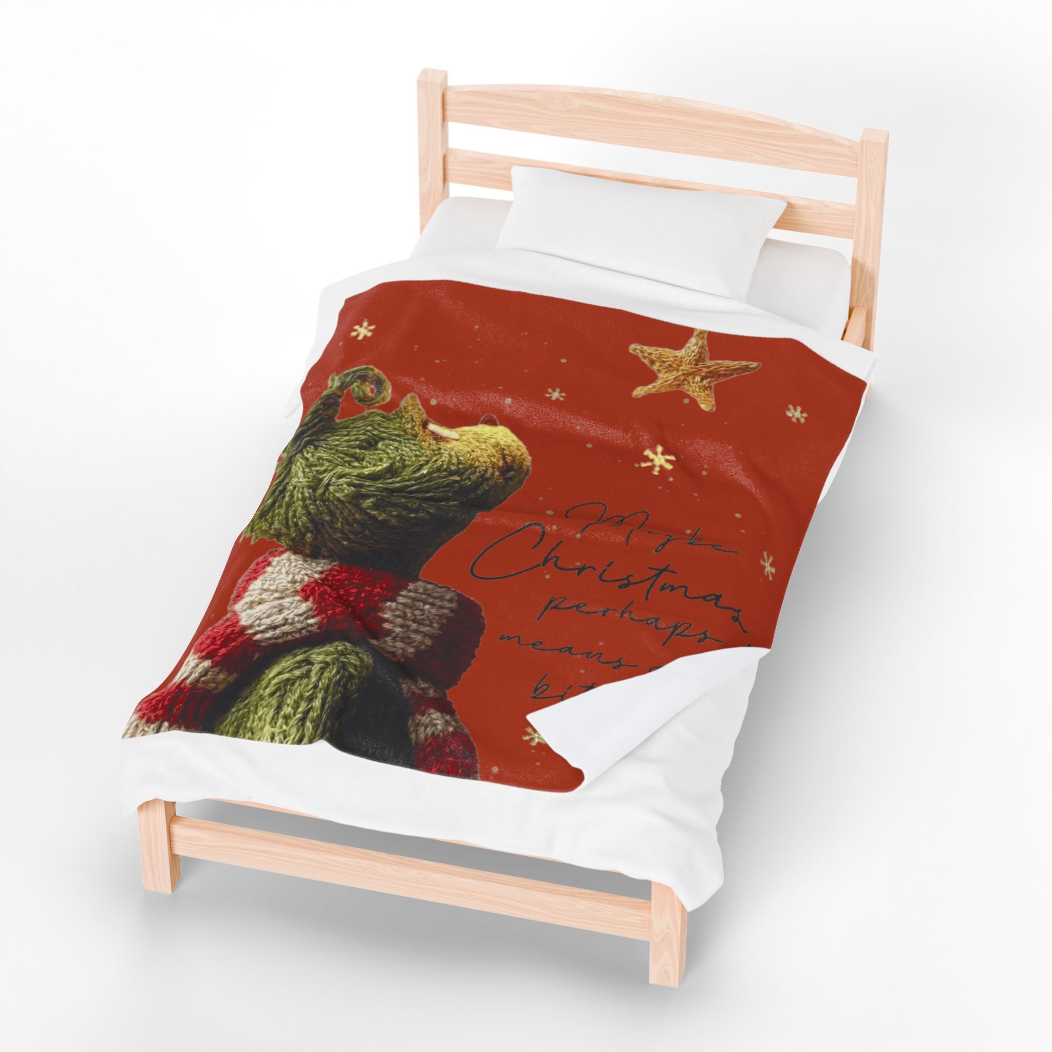 Christmas Plush Blanket  'Maybe Christmas, perhaps, means a little bit more' Cozy Holiday Throw