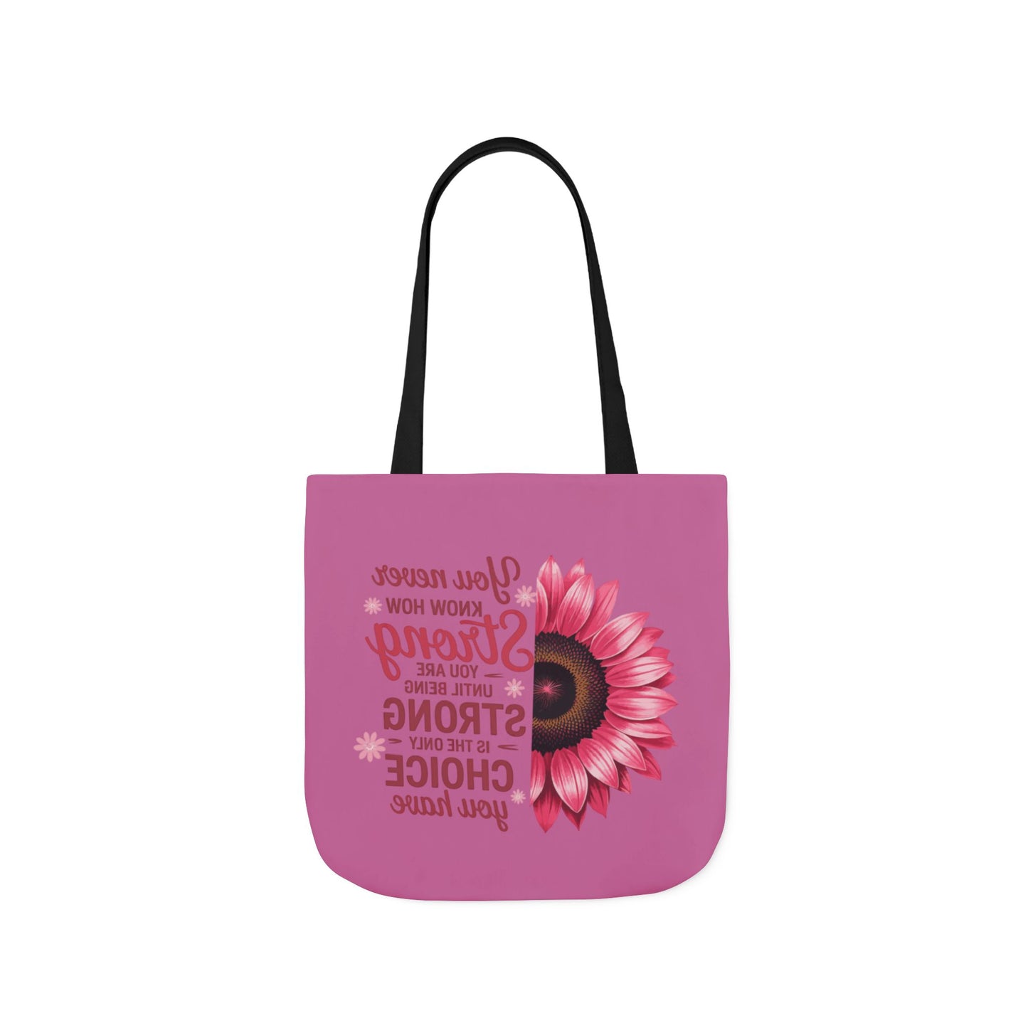 Cancer Survivor Hope Collection Inspirational Canvas Tote Bag with Floral Design