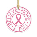 Breast Cancer Awareness Acrylic Ornaments - Believe, Hope, Fight Motivational Gift for Her or Him | Warrio