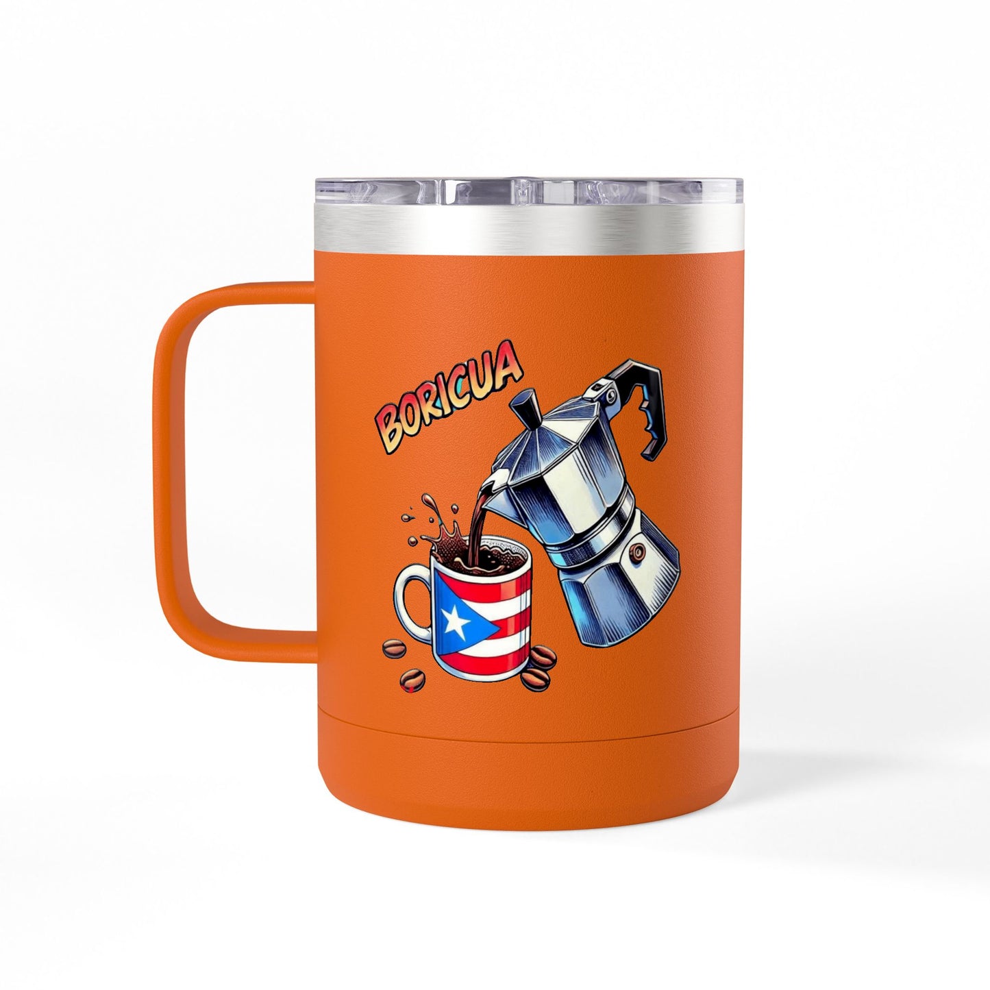 Puerto Rican Coffee Mug Tumbler, 15oz | Great Gift for Coffee Lovers, Unique Kitchen Decor, Perfect for Birthdays & Holidays