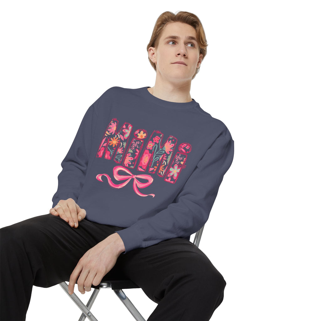 Mama Floral Sweatshirt  Pink Floral 'MAMA' Design with Bow