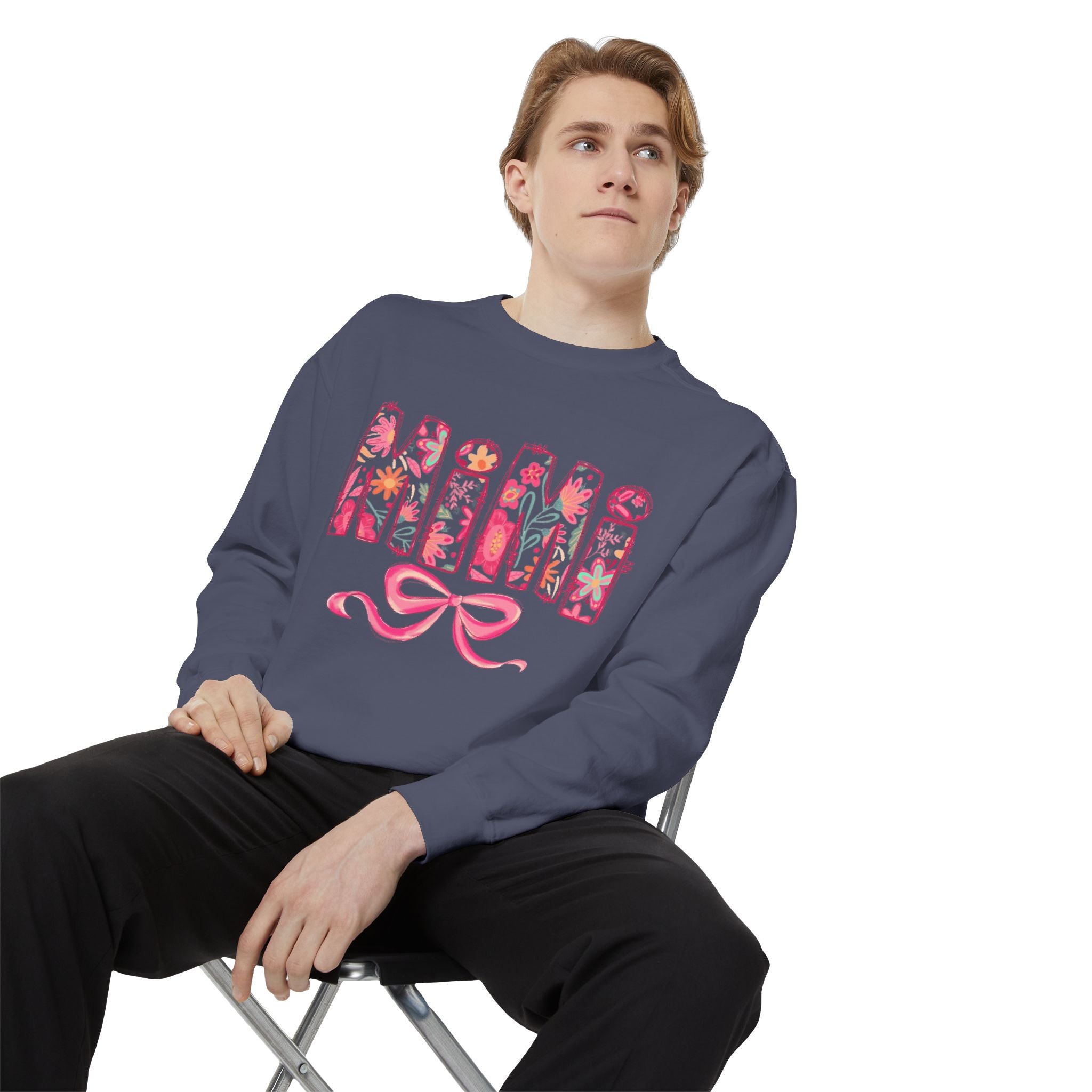 Mama Floral Sweatshirt  Pink Floral 'MAMA' Design with Bow