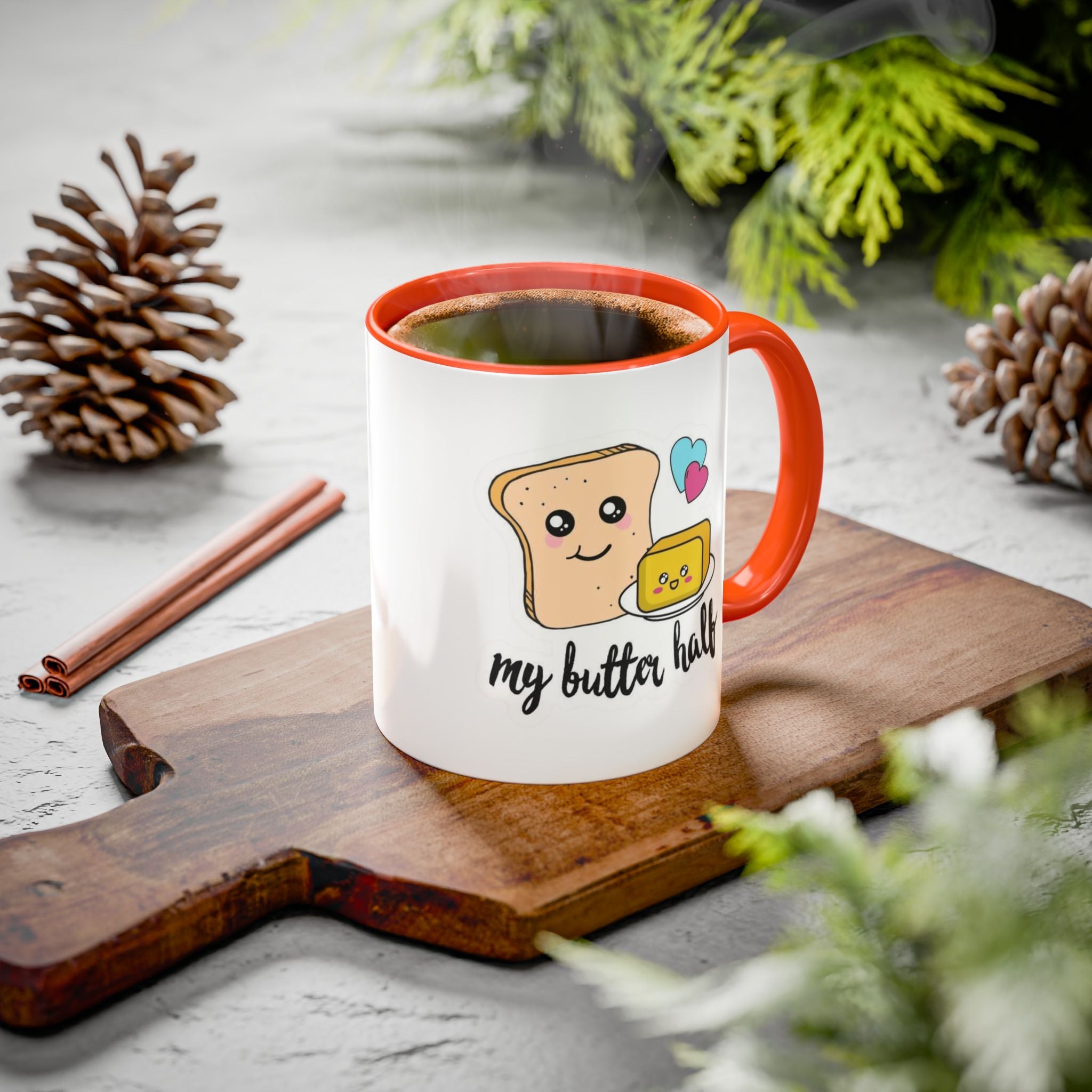 Motivational & Funny Quote Mugs Uplifting Coffee Cup Gifts Cute Foodie Relationship Mug My Butter Half Design, Colorful 11oz & 15oz