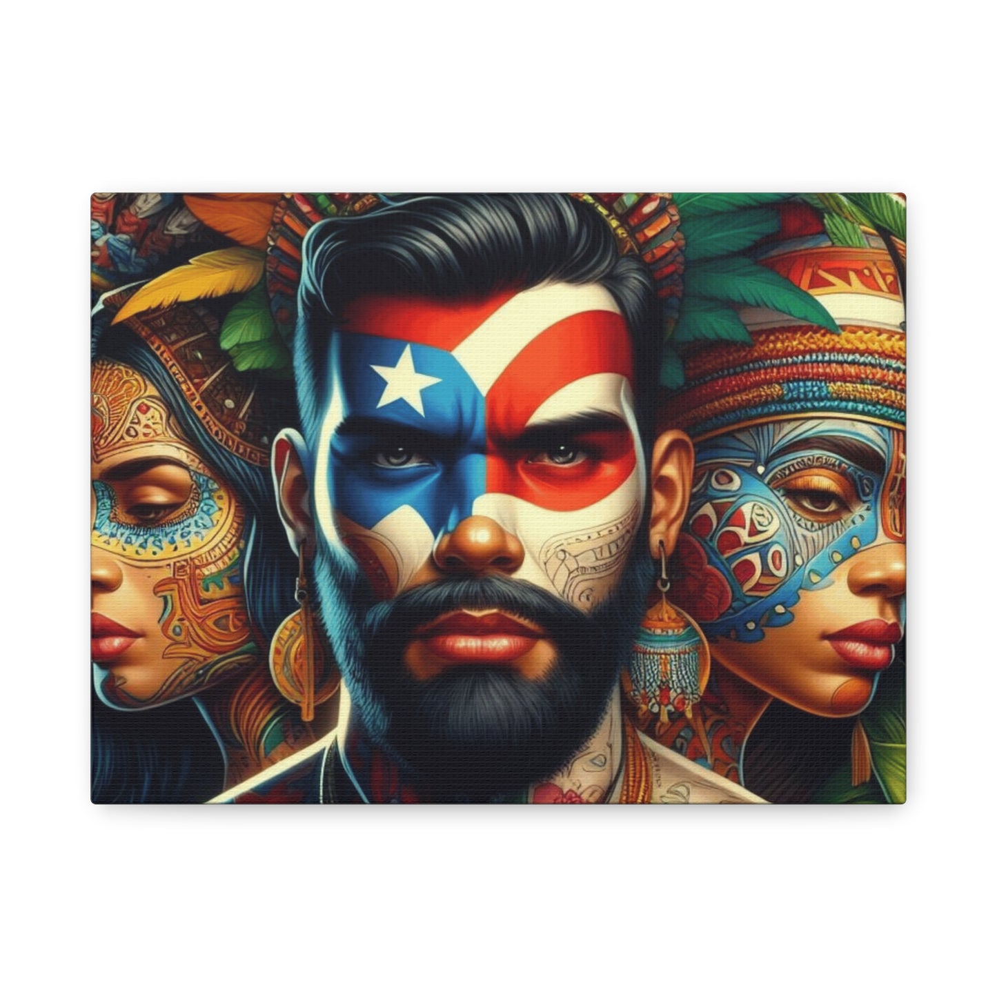 La Isla del Encanto Taíno Symbol Design Vibrant Cultural Art Canvas Print, Wall Decor, Home Decoration, Unique Artwork, Bohemian Style, Gift for Art Lovers