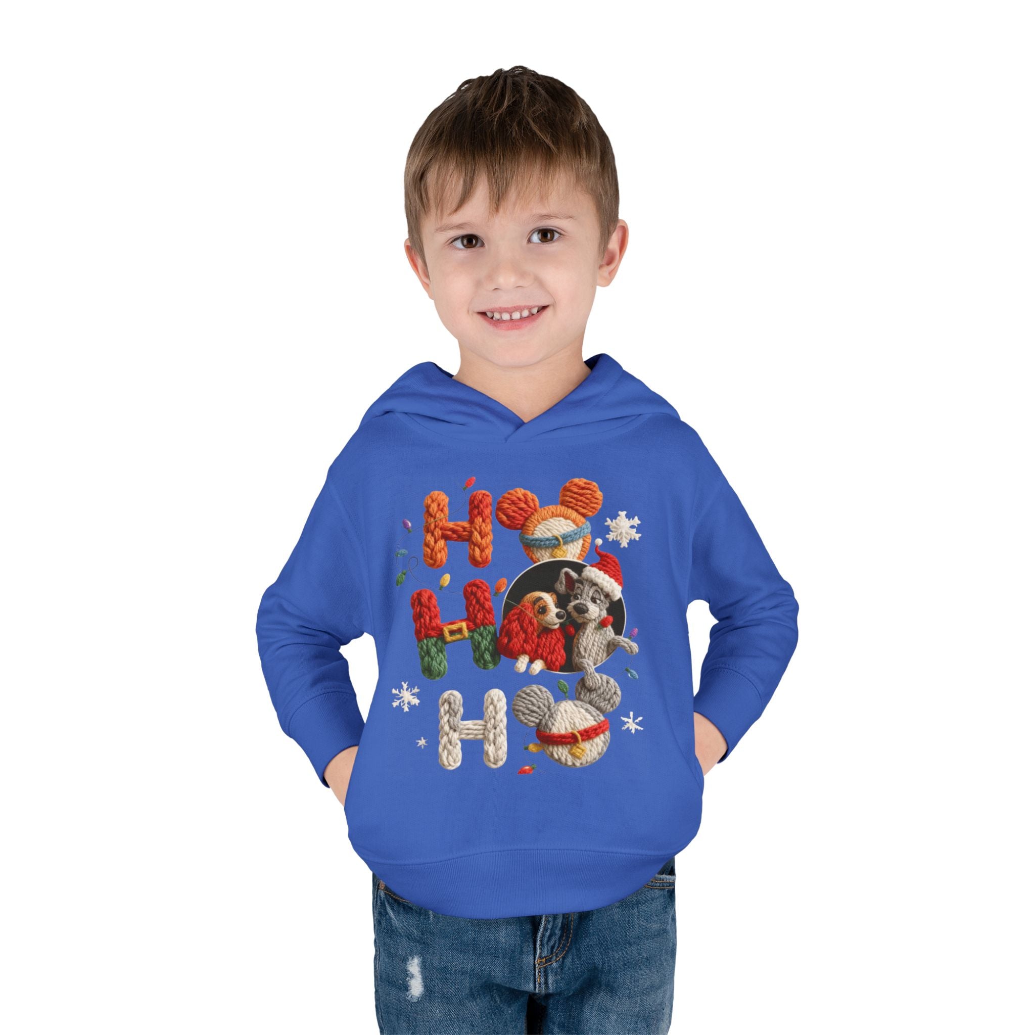 Toddler Hoodie "Ho Ho Ho" Festive Raccoon Christmas Pullover