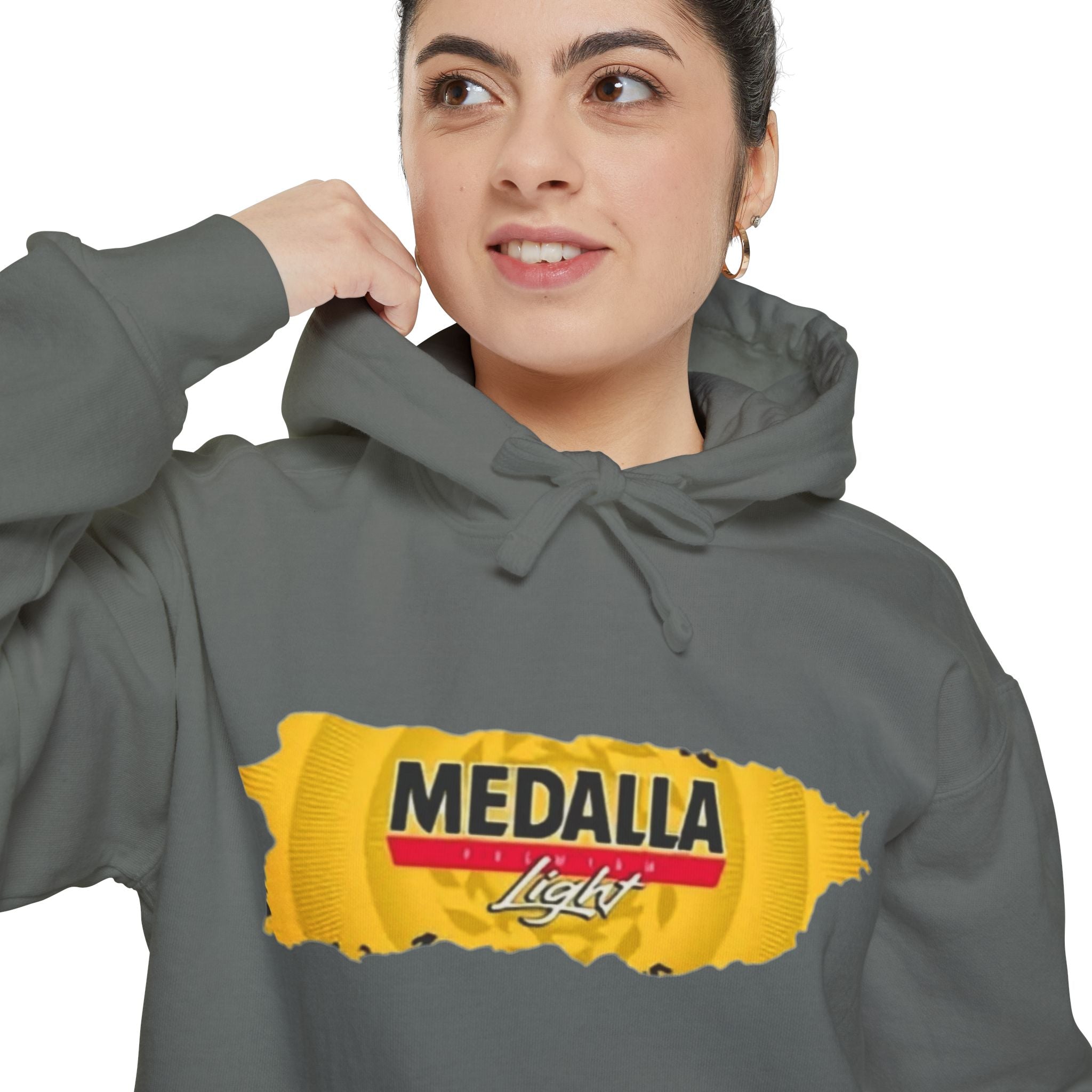 Medalla Light Logo Hoodie Vintage Beer Brand Pullover Puerto Rico Navidade