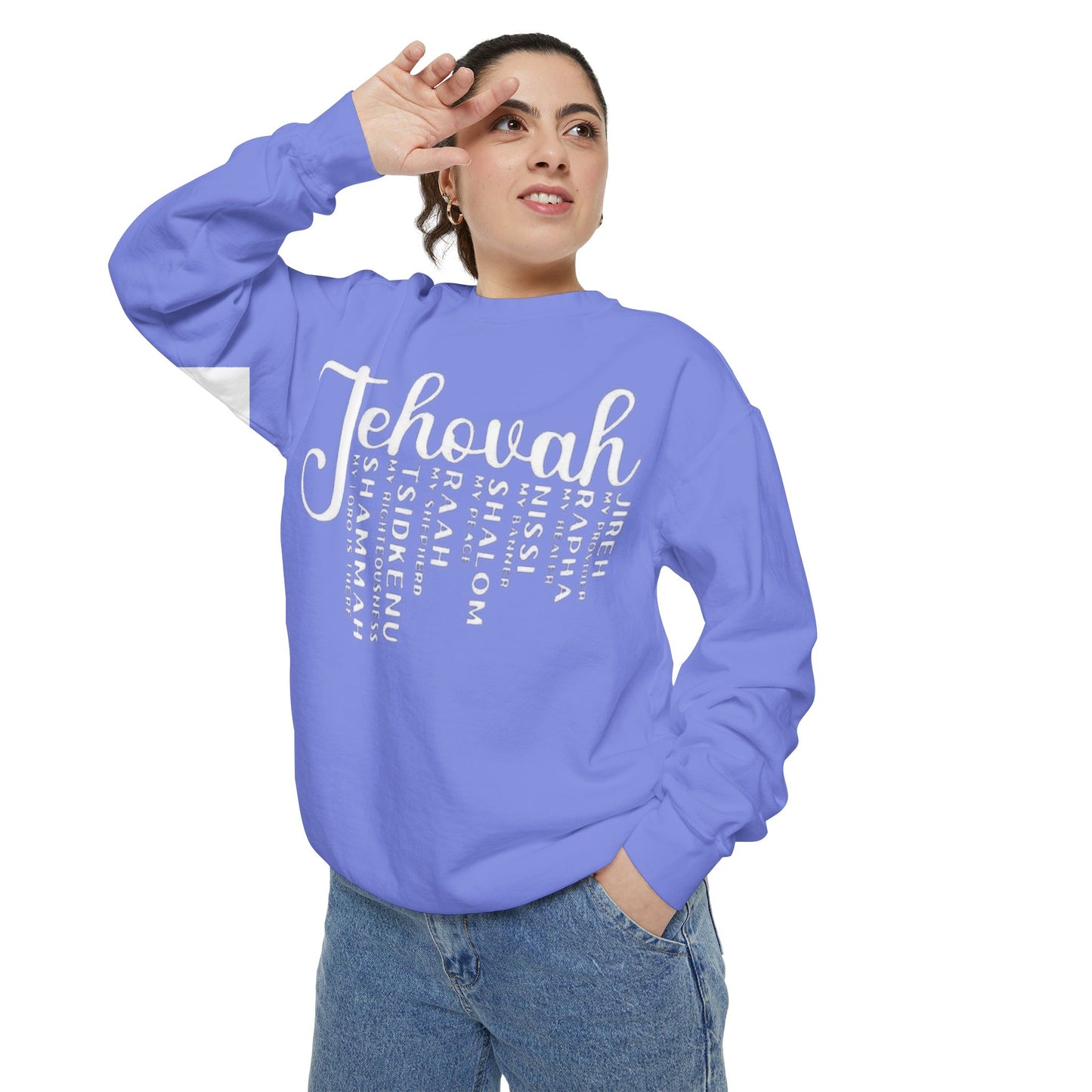 Jehovah Names Sweatshirt  Christian Faith Scriptural Names Pullover