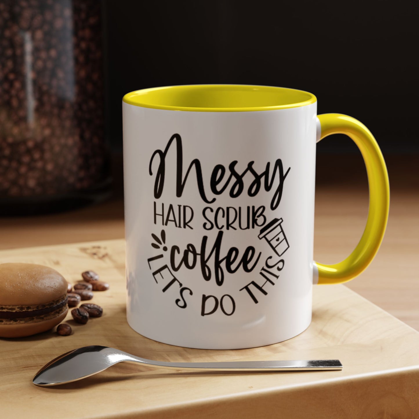 Messy Hair Coffee Mug  Fun & Quirky Gift for Coffee Lovers Motivational Coffee Cup  Positive Morning Gift