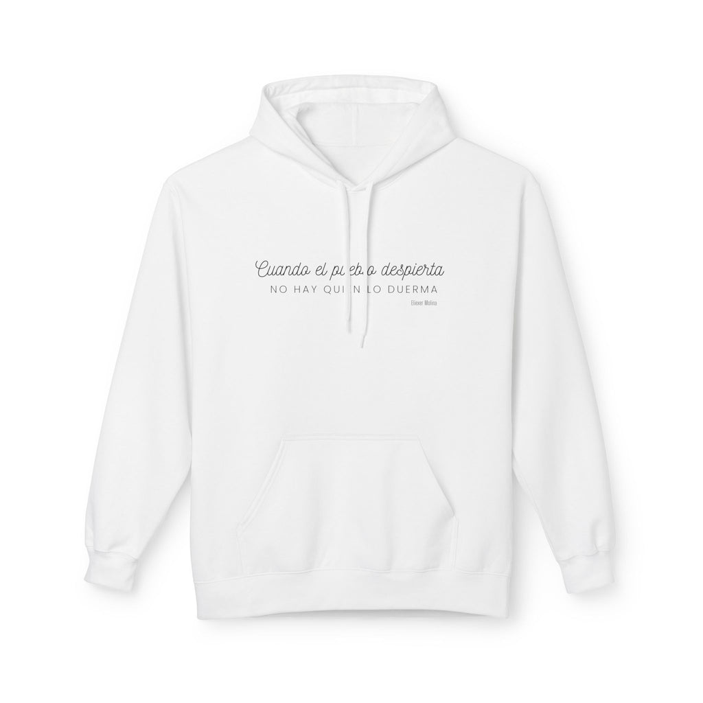 White Hoodie - "Caminas a pa'la desporta" Minimal Script Pullover